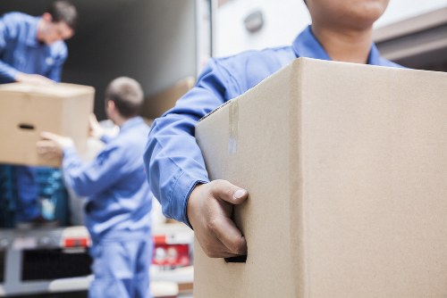 Moving boxes and home removal scene in Kidbrooke