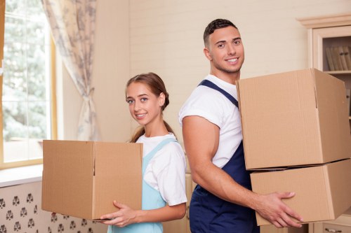 Packed boxes ready for flat removals in Kidbrooke